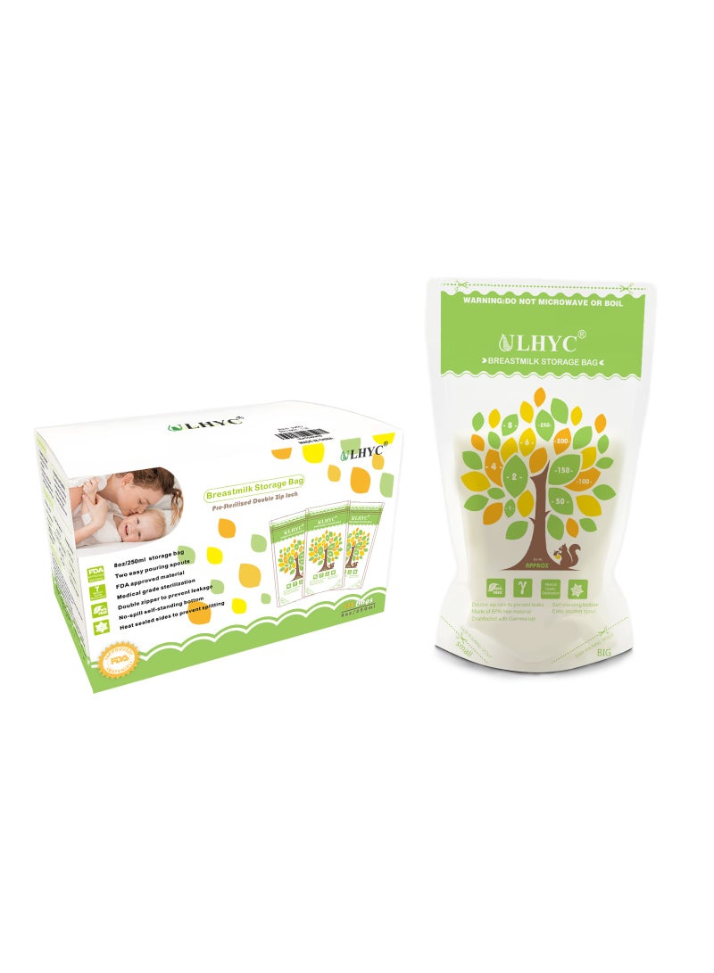 ULHYC Breastmilk Storage Bags BPA Free 250 ML 112 Count Convenient Milk Storage for Breastfeeding Daily Use and Travel - Image 1