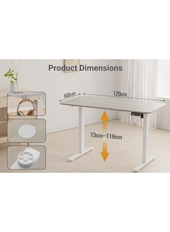 أنوفارا مكتب قائم بارتفاع قابل للتعديل، مكتب قائم بارتفاع سم، مكتب كمبيوتر قائم قابل للتعديل (رمادي، 120 سم) - Image 2