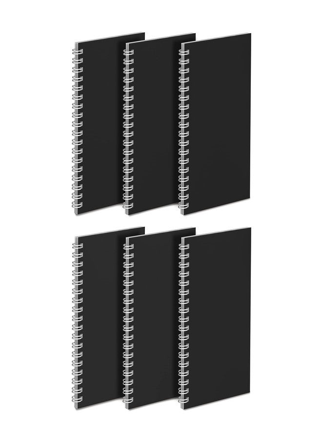 Aidunmis 6 Pack Spiral Notebook 4 x 6 Inch Spiral Journals Notebooks Steno Pads Lined Notepad Spiral Lined Notebook with 50 Sheets 100 Pages 4 x 6" Black Cover Small Pocket Notepads for Office School Supplies - Image 1