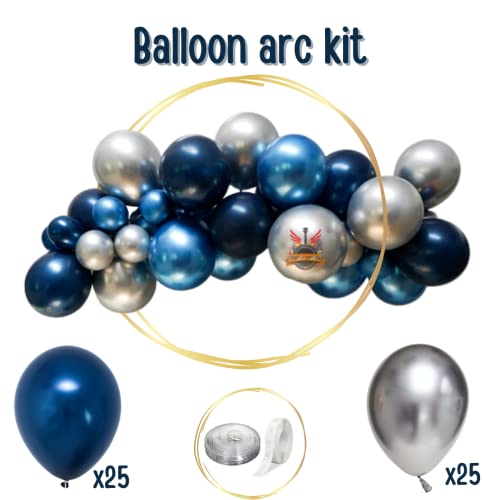 Party town space theme decoration combo for boys and girls theme birthday party with Metallic balloons | Astronaut foil balloons | Mini star foil | Balloon arc | Glue dots - (Pack of 68) (Space) - Image 3