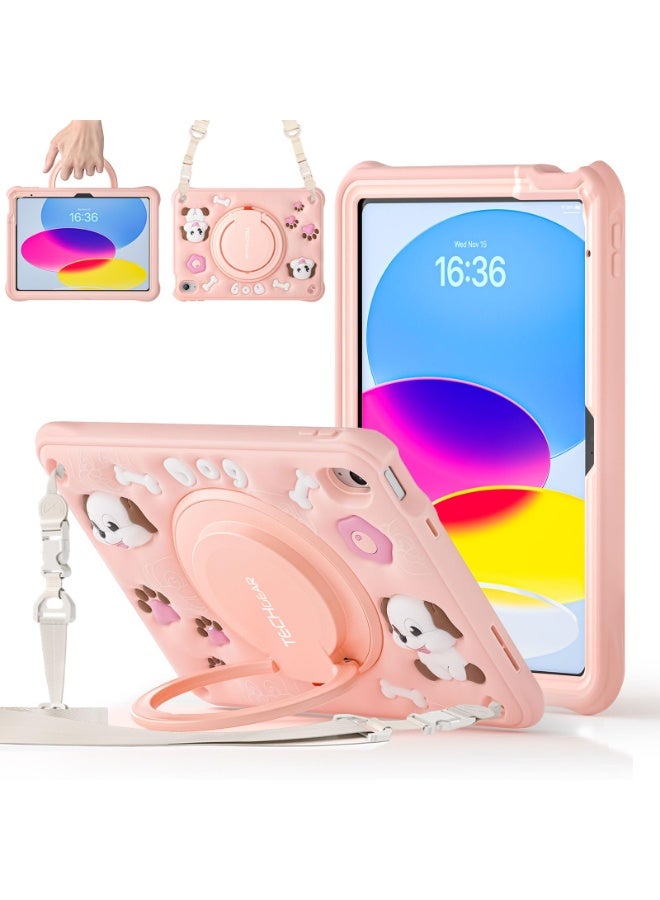 general BubblyToons iPad Pro 11（2024） Case, Cute Shockproof Kids Case with 360° Stand, Loop Grip, Soft Body - Image 1