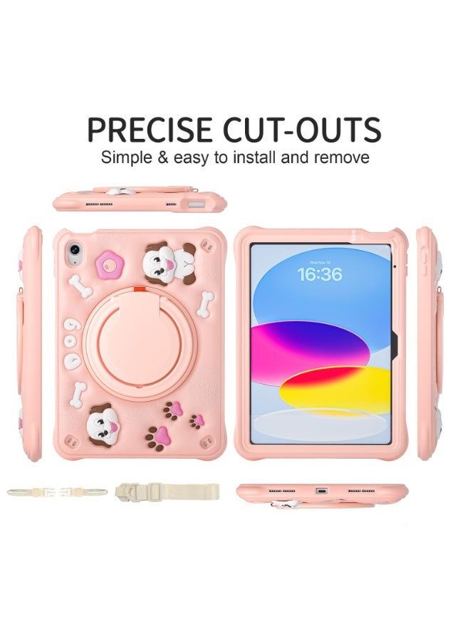 general BubblyToons iPad Pro 11（2024） Case, Cute Shockproof Kids Case with 360° Stand, Loop Grip, Soft Body - Image 5