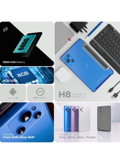 HEATZ Premium H8 Tablet 8 Inch Dual SIM Grey 8GB RAM 512GB 5G With Bluetooth Keyboard  - Image 5