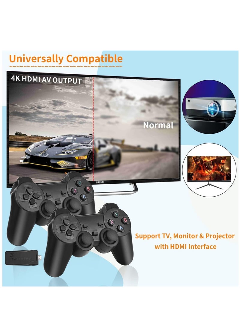 Wireless Retro Game Console, Plug & Play Video TV Game Stick With 10000+ Games Built-in, 9 Emulators, 4K HDMI Output for TV with Dual 2.4G Wireless Controllers - Image 3