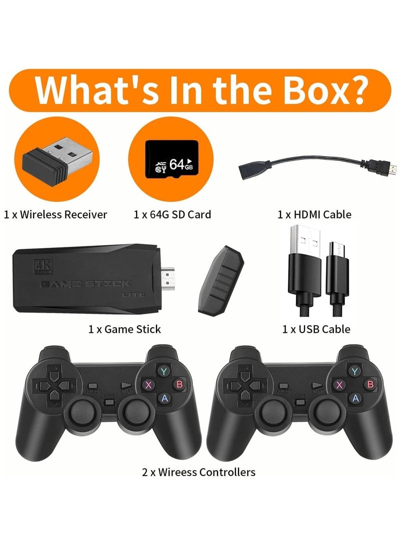 Wireless Retro Game Console, Plug & Play Video TV Game Stick With 10000+ Games Built-in, 9 Emulators, 4K HDMI Output for TV with Dual 2.4G Wireless Controllers - Image 5