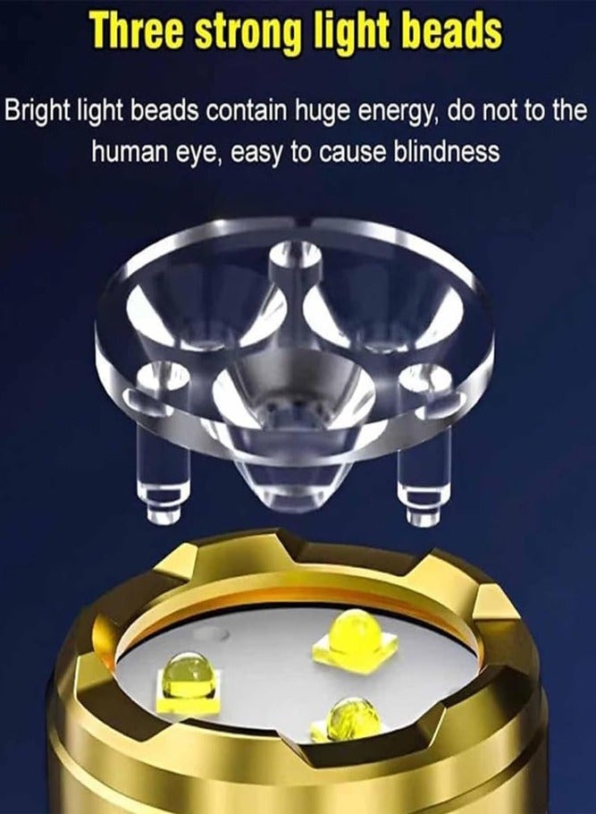 BELLSBERRY مجموعة من 2 مصباح LED صغير | مصباح قابل للشحن عالي اللمعان مع USB | تصميم ثلاثي العينين للاستخدام الخارجي - Image 3