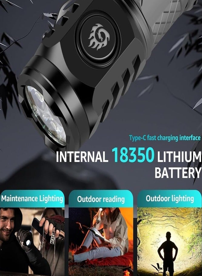 BELLSBERRY مجموعة من 2 مصباح LED صغير | مصباح قابل للشحن عالي اللمعان مع USB | تصميم ثلاثي العينين للاستخدام الخارجي - Image 4