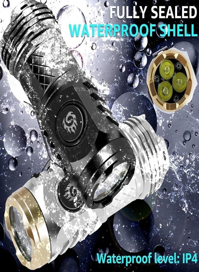 BELLSBERRY مجموعة من 2 مصباح LED صغير | مصباح قابل للشحن عالي اللمعان مع USB | تصميم ثلاثي العينين للاستخدام الخارجي - Image 5