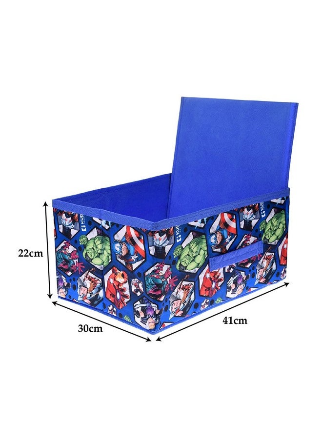 Kuber Industries Kuber Industries Marvel Avengers Print Foldable Drawer Storage Unit|Non Woven Storage Box For Clothes|Storage Organizer for Toys, Books, Baby Clothes|Pack of 2 (Blue)  - Image 3