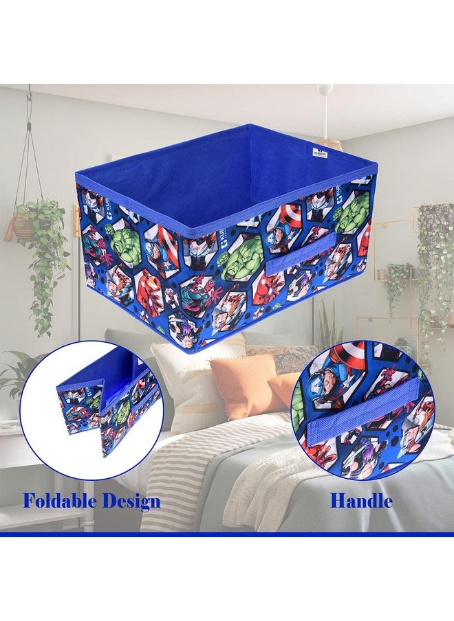 Kuber Industries Kuber Industries Marvel Avengers Print Foldable Drawer Storage Unit|Non Woven Storage Box For Clothes|Storage Organizer for Toys, Books, Baby Clothes|Pack of 2 (Blue)  - Image 5