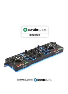 Hercules DJControl Starlight – Portable USB DJ Controller - 2 tracks with 8 pads and sound card - Serato DJ Lite included