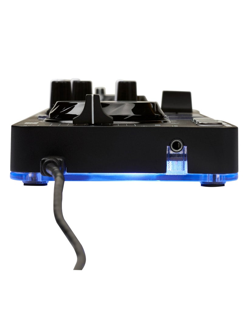 Hercules DJ - Hercules DJControl Starlight – Portable USB DJ Controller - 2 tracks with 8 pads and sound card - Serato DJ Lite included - Image 1