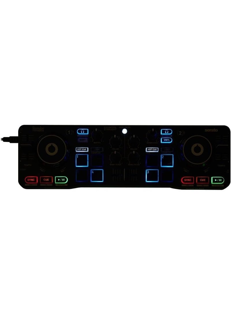 Hercules DJControl Starlight – Portable USB DJ Controller - 2 tracks with 8 pads and sound card - Serato DJ Lite included - Image 3