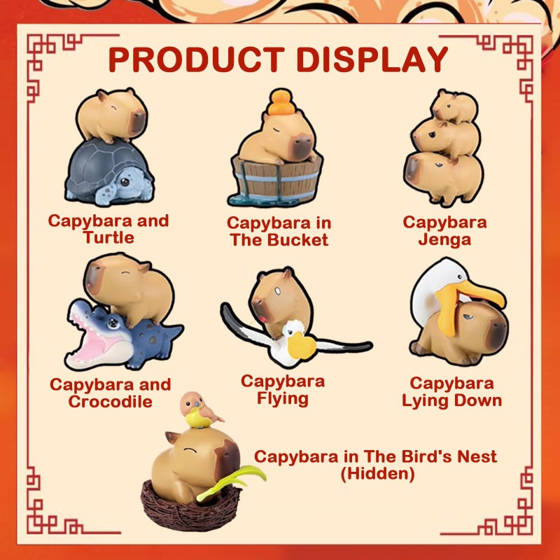 BEEMAI Capybara Series 1PC Blind Box Figures, Random Design Cute Figures Collectible Toys Birthday Gifts - Image 2