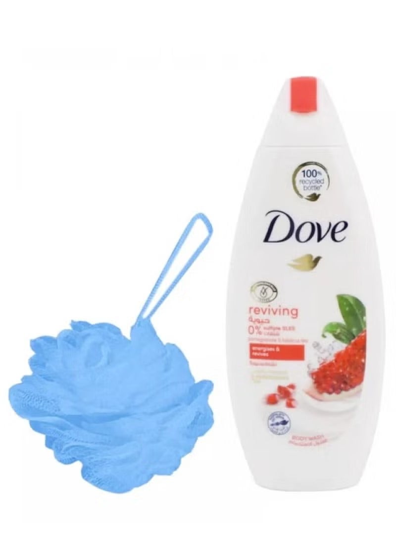 دوف جل استحمام 250 مل رمان وشاي الكركديه مع ليفه - Image 2