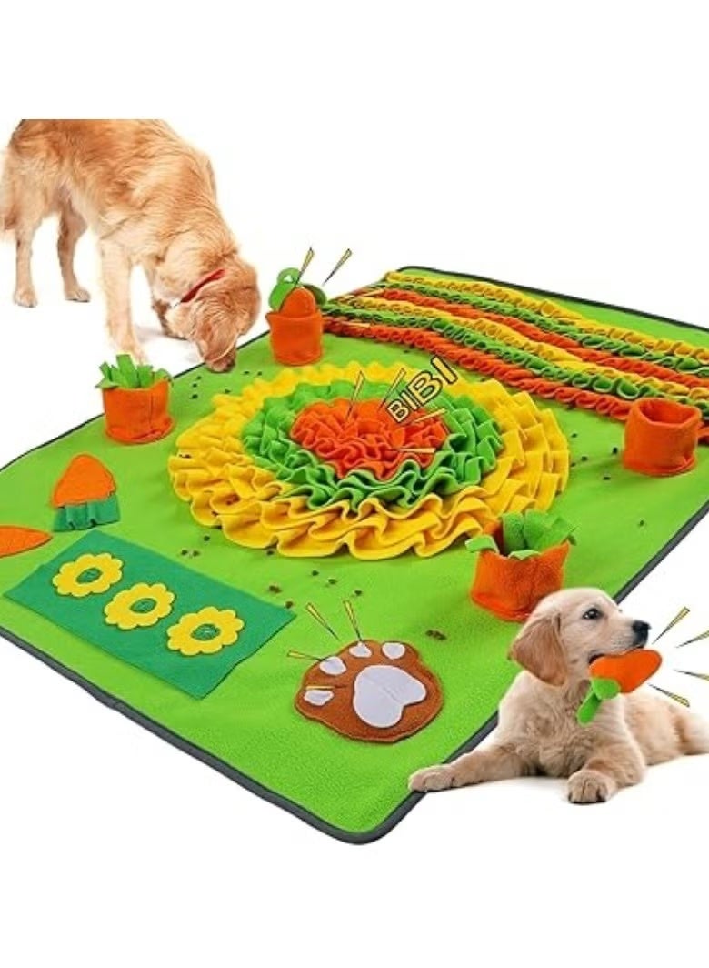 100 * 70 cm Large Pet Sniffing Mat Pet Slow Feeder Mat w/2 Carrot Toy Puzzle Toy for Dogs Cat Foraging Skills & Encourages Nose-Work - Image 1