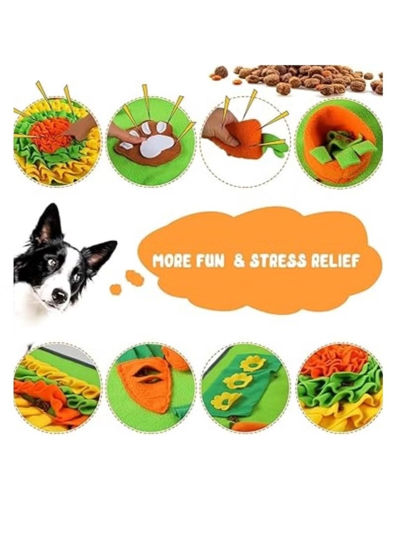 100 * 70 cm Large Pet Sniffing Mat Pet Slow Feeder Mat w/2 Carrot Toy Puzzle Toy for Dogs Cat Foraging Skills & Encourages Nose-Work - Image 5
