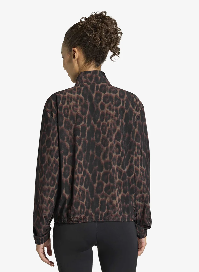 Adidas Workout Essentials Leopard Woven Jacket