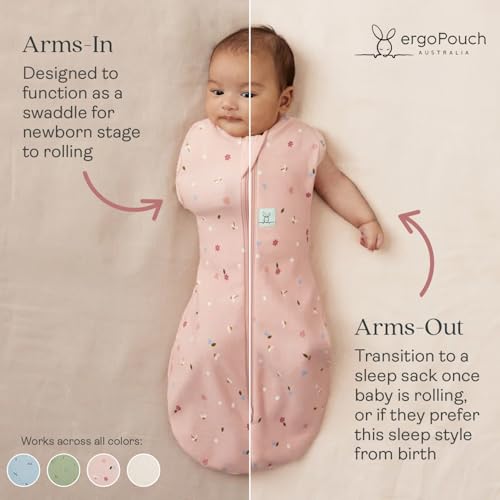 ergoPouch كيس النوم ErgoPouch Cocoon Swaddle Sack 1.0 TOG - كيس نوم للأطفال، تصميم مريح يساعد على تهدئة رد فعل الفزع، مثالي للنوم مع الأذرع داخل/خارج، قماش ناعم وقابل للتنفس لنوم أفضل (0-3 أشهر، اليعسوب) - Image 4