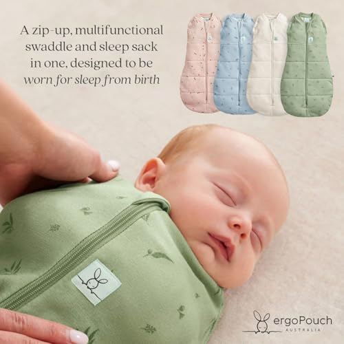 ergoPouch كيس النوم ErgoPouch Cocoon Swaddle Sack 1.0 TOG - كيس نوم للأطفال، تصميم مريح يساعد على تهدئة رد فعل الفزع، مثالي للنوم مع الأذرع داخل/خارج، قماش ناعم وقابل للتنفس لنوم أفضل (0-3 أشهر، اليعسوب) - Image 3