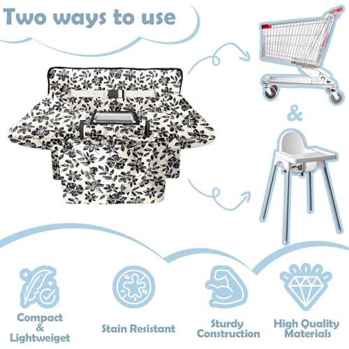 Polovillae Shopping Cart Cover for Baby Girl Boy 2-in-1 High Chair Water Resistant High Chair Cover Blue Sailboat Gender Neutral Cart Cover for Babies Padded Grocery Cart Cover for Baby - Image 4