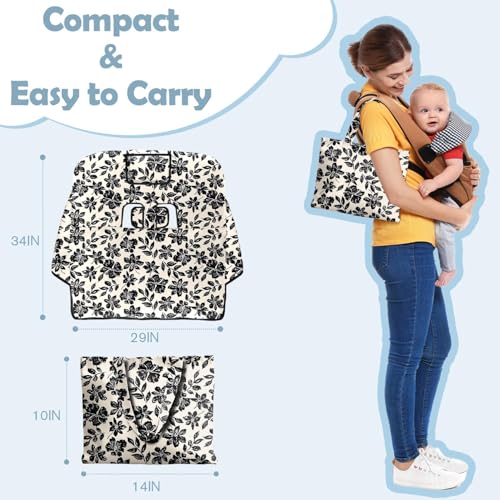 Polovillae Shopping Cart Cover for Baby Girl Boy 2-in-1 High Chair Water Resistant High Chair Cover Blue Sailboat Gender Neutral Cart Cover for Babies Padded Grocery Cart Cover for Baby - Image 5