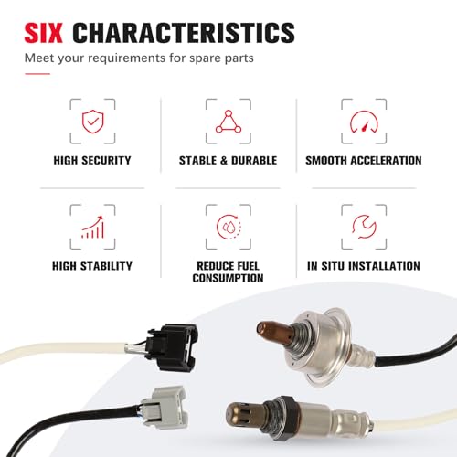 QIJIAUTO Oxygen Sensor Upstream and Downstream for Nissan Juke 2011-2017 1.6L, O2 Sensor Replacement 234-9105 234-4535, Compatible with 22693-1KC0A, 2PCS - Image 5