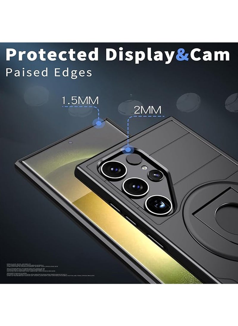 X-level Cover Case for Samsung Galaxy S24 Ultra,Compatible with MagSafe with Ring Kickstand Military Grade Drop Protection Back Cover for Samsung Galaxy S24 Ultra (Black)  - Image 5