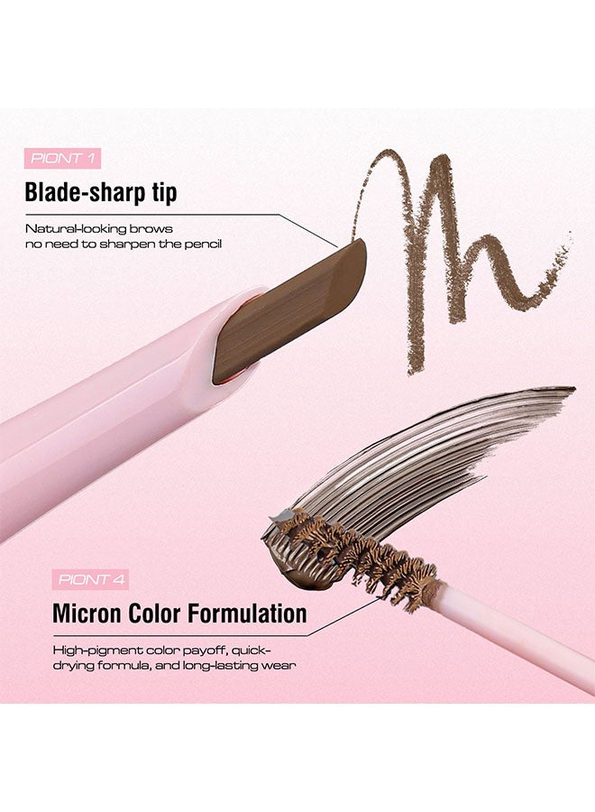 OLIBOLLA Dual Ended Eyebrow Pencil,Dual-Sided Natural Soft Textured Eyebrow Pencil, for Daily Look Eyebrow Makeup,Brow Brush,Fine Tip 03# - Image 4