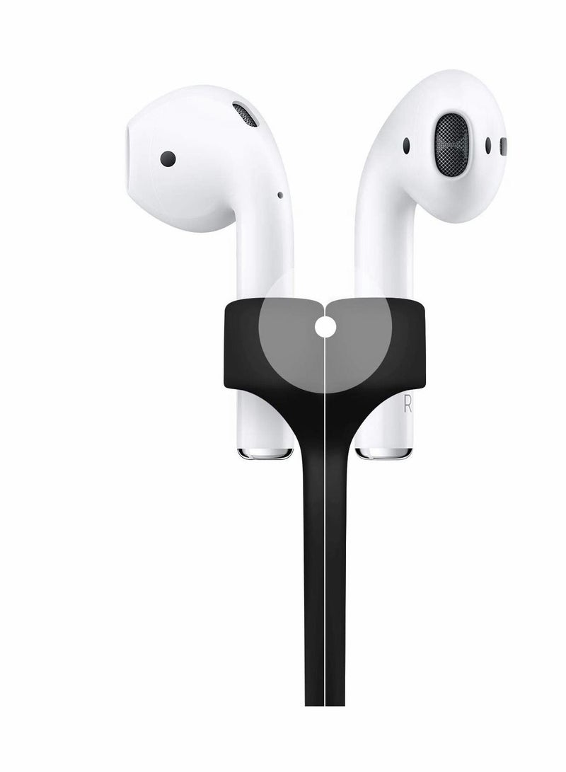 SYOSI Silica Gel Neck Rope Cord Colorful Soft Sport String Tether Lanyard Running Silicone Wire Cable Connector for Magnetic Anti Lost Strap 4PCS (White Black Grey Blue) - Image 2