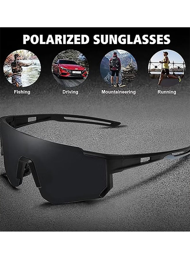 Happy D Outdoor Sports UV Protection Half Frame Sunglasses, UV400 Polarized Cycling Safety Sports Sunglasses Fishing Sunglasses, Windproof Goggles for Baseball Golf (Black) - Image 5