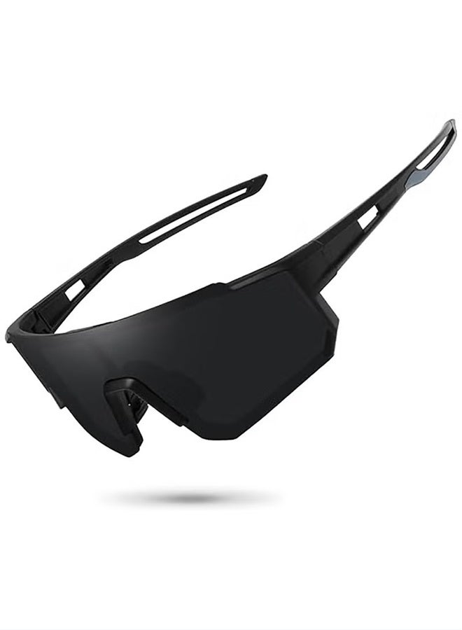 Happy D Outdoor Sports UV Protection Half Frame Sunglasses, UV400 Polarized Cycling Safety Sports Sunglasses Fishing Sunglasses, Windproof Goggles for Baseball Golf (Black) - Image 2