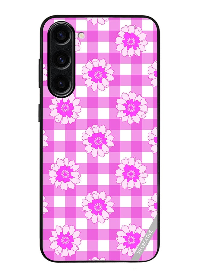 VR CREATIVE Protective Case Cover For Samsung Galaxy S24 Checkered Pattern Gingham Design Multicolour - Image 1