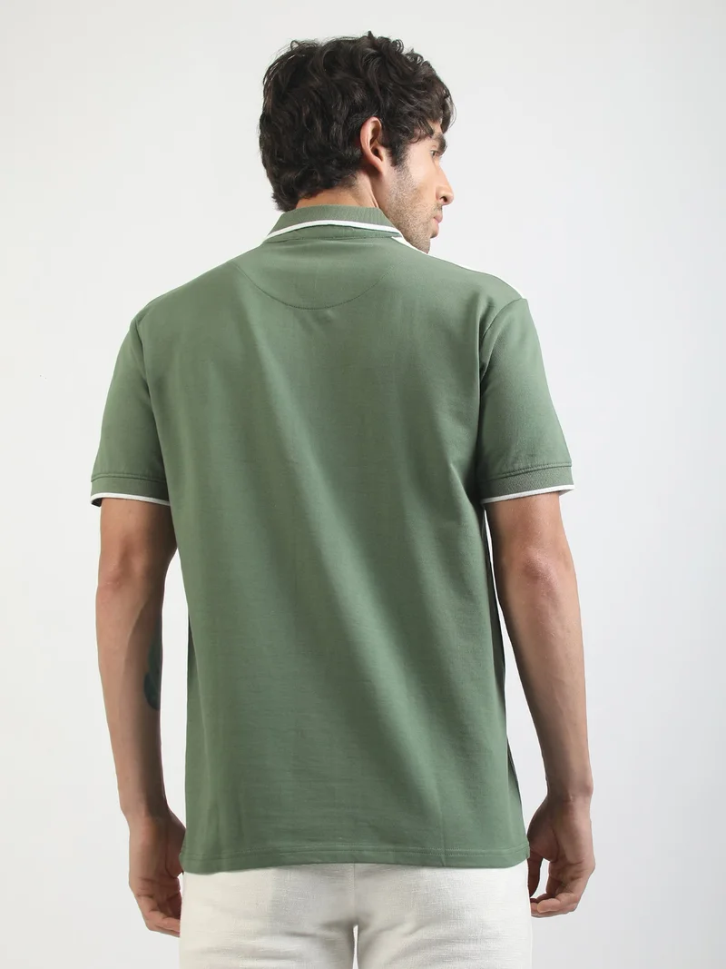 Maniac  Maniac Mens embroidery round neck half sleeve white and dark brown cotton t-shirt for Men | Best Price UAE