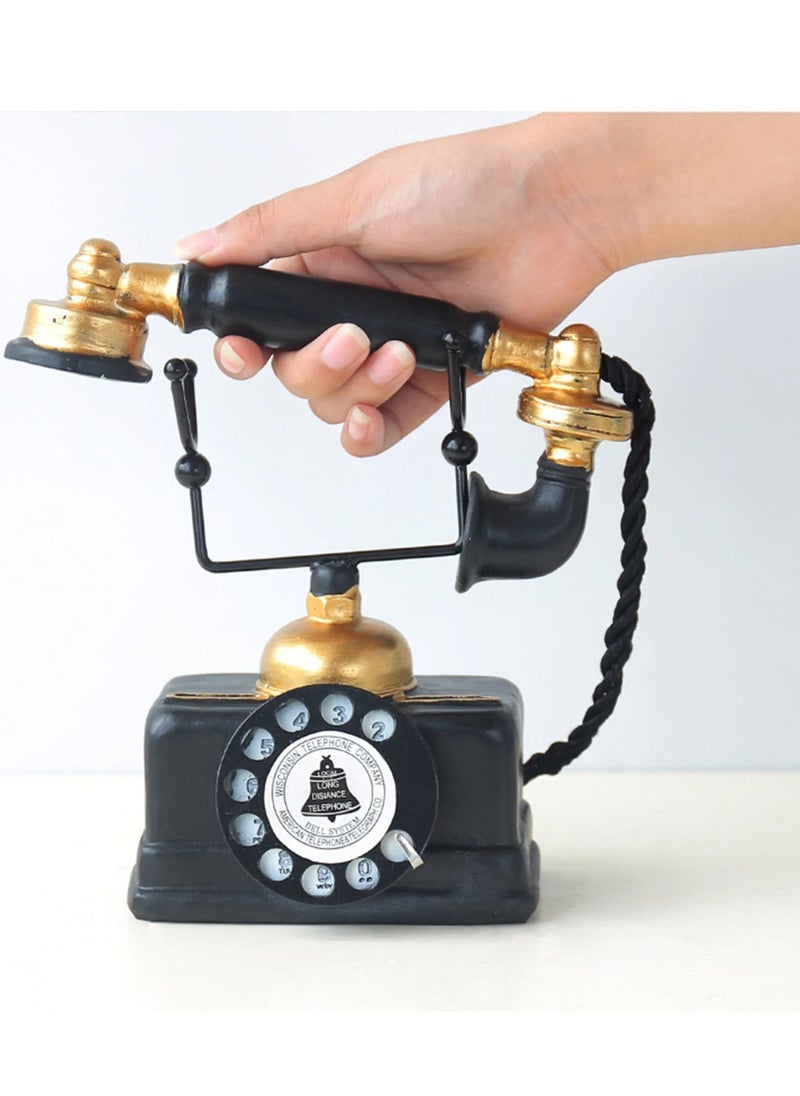 Generic Elegant Vintage-Style Decorative Telephone – Antique Resin Rotary Phone Replica, Perfect for Home and Bar Décor, Study Room Display, Nostalgic Photography Props, and Unique Gifts for Weddings, Graduations, and Special Occasions  - Image 2