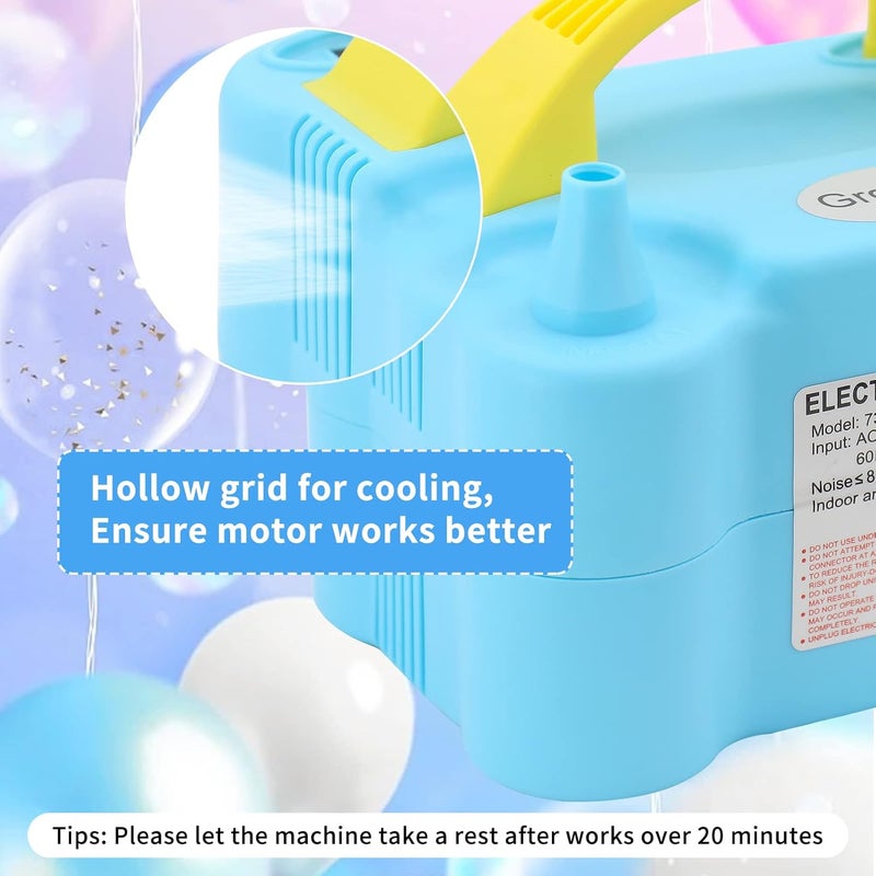 Growsun Electric Balloon Pump Air Inflator Portable Automatic Dual Nozzle Balloon Blower 110V 600W for Birthday Baby Shower Balloons Party Decorations - Image 5