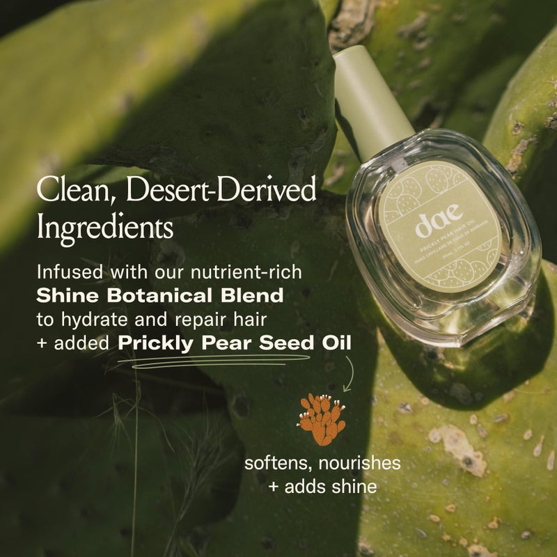 DAE Prickly Pear Hair Oil - Smooths Frizz, Hydrates, Prevents Breakage, Detangles, & Adds Shine (0.6 oz) - Image 3