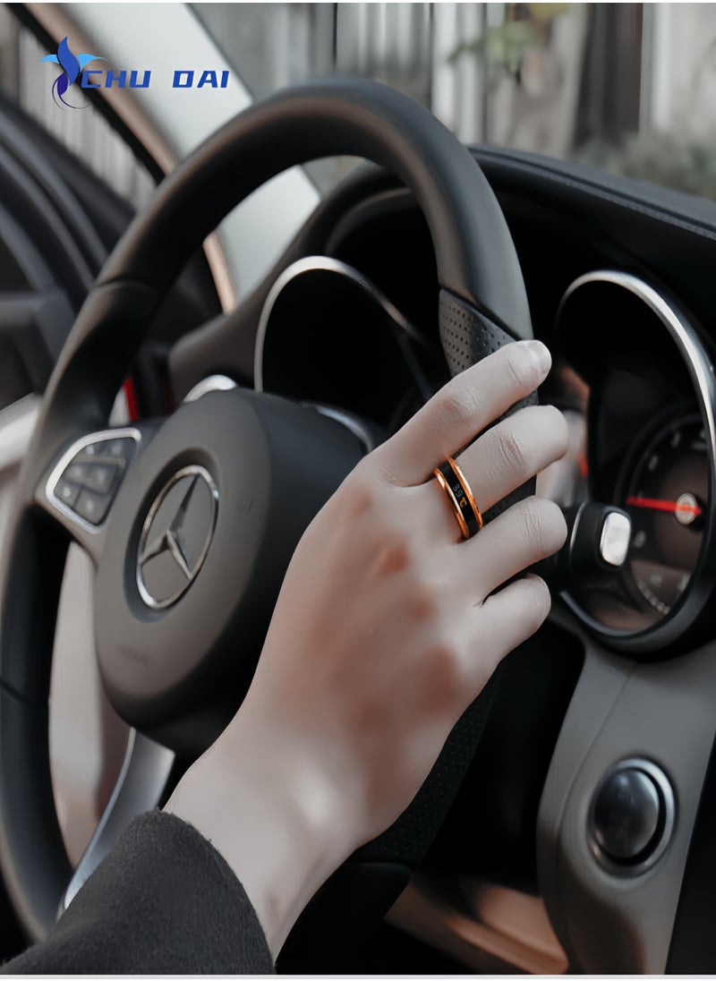 CHU DAI Smart Rings Temperature Monitor Celsius Digital Thermometer Body  Steel Band Finger Ring（Rose Gold）  - Image 5