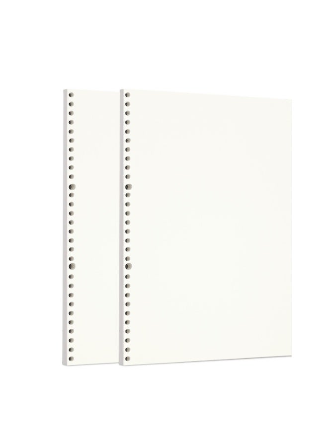 Zelten 2 Pack A4 90 Sheets/180 Pages Blank Loose Leaf Punched Paper Refills Paper for 30 Hole Binder Personal Organizer Diary Notebook Refillable Planner - Image 1