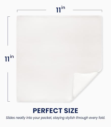Selected Hanky 100% Pure Silk Pocket Square Solid Ivory - Image 3