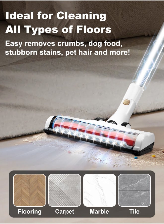 Xoopla Cordless Vacuum Cleaner – 30KPa /400W Powerful Suction Stick Vacuum with LED Touch Screen, 60 Mins Runtime, 7-Stage HEPA, Wall-Mount, Lightweight Handheld Vacuum for Home/Car/Office,Hard Floor/Carpet（With Electric Rolling Brush)  - Image 4