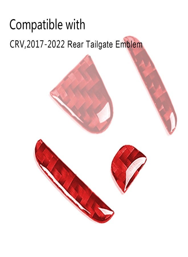 LANZMYAN Compatible with Car Rear Tailgate Emblem Logo Trim Accessories Carbon Fiber Emblem Badge Decal Cover Sticker for Honda CRV 2017-2022,Red - Image 2