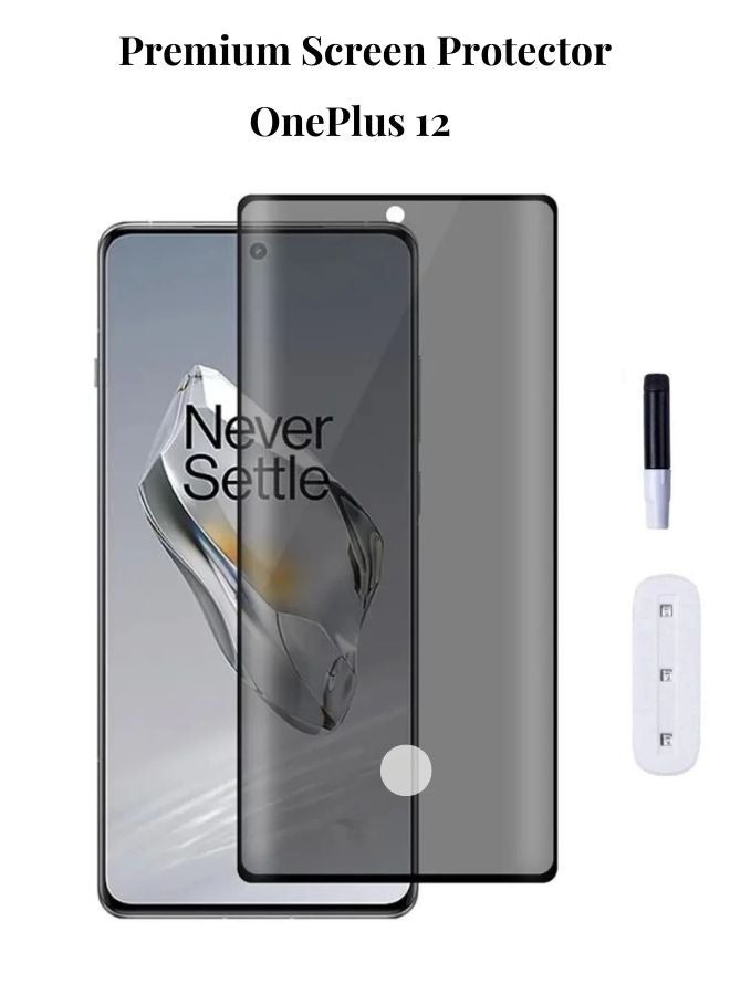 Privacy Screen Protector for OnePlus 12, UV Protection, Fingerprint sensor compatible - Image 1