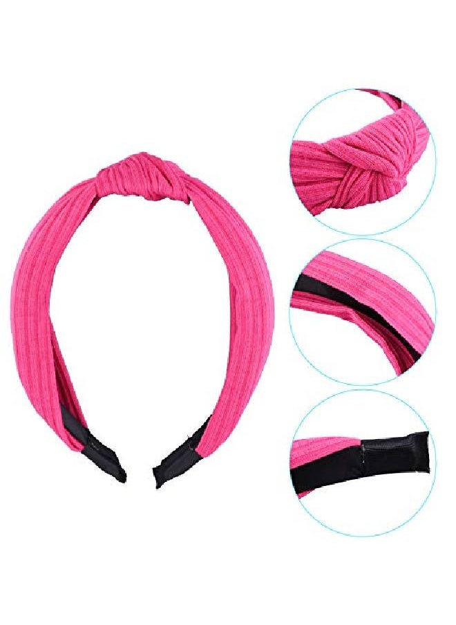 SIQUK 22 Pieces Top Knot Headbands Rib Knot Headband Wide Hairband Turban Cross Knotted Headbands For Woman And Girls 22 Colors  - Image 4