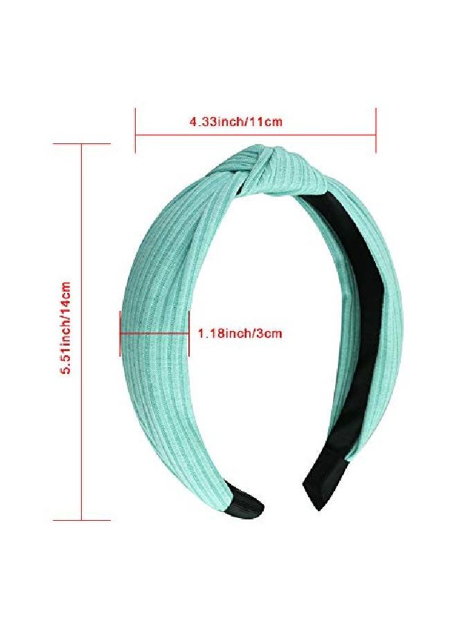 SIQUK 22 Pieces Top Knot Headbands Rib Knot Headband Wide Hairband Turban Cross Knotted Headbands For Woman And Girls 22 Colors  - Image 3