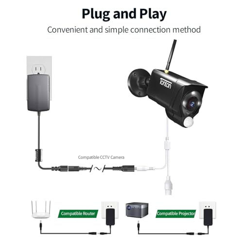 FEDUS Dc Male to Female Plug Cable 20AWG DC Power Adapter Extension Cord 2.1mm x 5.5mm DC 12V Power Adapter Dc Extension Cord for CCTV Camera, DVR,NVR,LED Strip,Baby Monitor,IP Camera, 5 Meter Black - Image 5