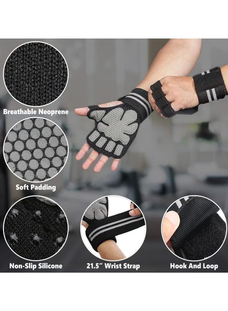 اترجسز الرجال والنساء ممارسة رفع الأثقال والقفازات ، المعصم دعم مكافحة زلة قبضة القفازات ، خفيفة الوزن ، تنفس ، قفازات التدريب ، هو الخيار المثالي للعائلات الجمنازيوم - الجمنازيوم الملحقات . - Image 3