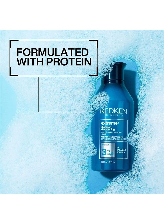 Redken Extreme Shampoo | Prevents Hair Breakage & Repair for Damaged Hair | Strengthen and Fortify Hair | Infused With Proteins | For Weak, Brittle Hair | 10.1 Fl Oz - Image 3