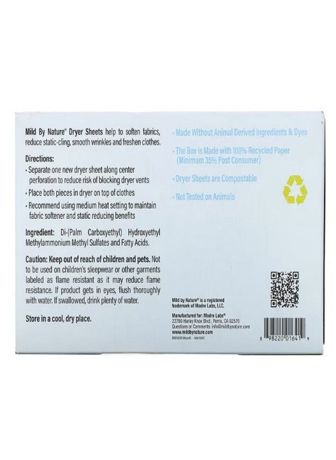 مايلد باي نيتشير Dryer Sheets Unscented 40 Compostable Sheets  - Image 2