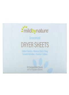 Dryer Sheets Unscented 40 Compostable Sheets